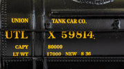 Bachmann HO Scale 40-Foot Three-Dome Tank Car - UTLX #59814 — manufacturer product view 3