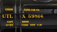 Bachmann HO Scale 40-Foot Three-Dome Tank Car - UTLX #59814 — manufacturer product view 3