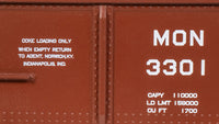 Bachmann HO Scale 40-Foot Gondola - Monon #3301 — manufacturer product view 3