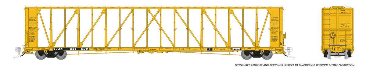 Rapido Trains Inc N 562014A NSC Centerbeam Flatcar Trailer Train As-Delivered Early Ribbed Deck TTZX Single Car product image