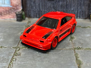 Custom Hot Wheels - 1985 Honda CRX - Red and Black - Red Mag Wheels - Rubber Tires