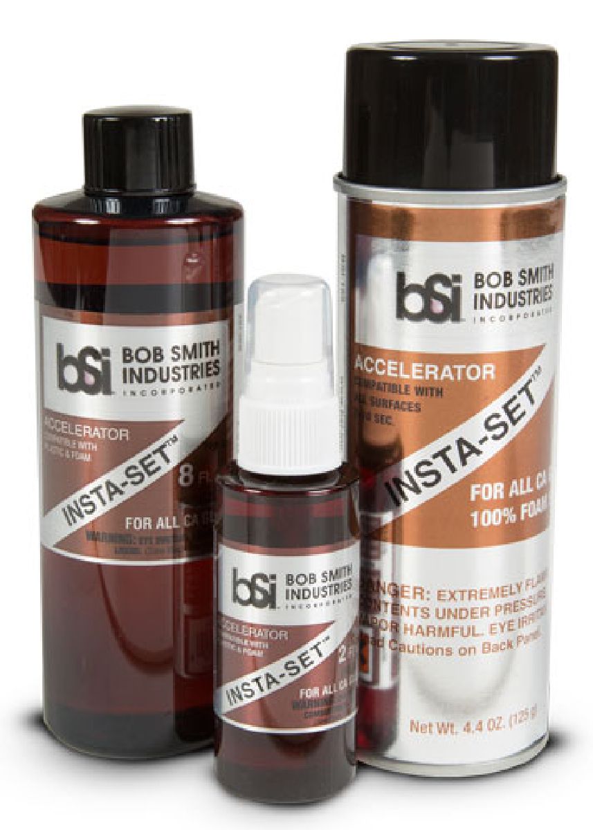 Bob Smith Industries INSTA-SET AEROSOL BOTTLE Foam Safe CA Glue Accelerator 6.75fl oz 155 — exact product reference