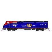 Kato HO Scale P42 Amtrak Phase Vi #108 50th Anniversary Logo With Esu LokSound Sound and DCC Decoders — exact product reference view 2