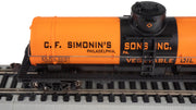 Bachmann HO Scale 40-Foot Single-Dome Tank Car - C.F. Simonin's Sons #20157 — manufacturer product view 3