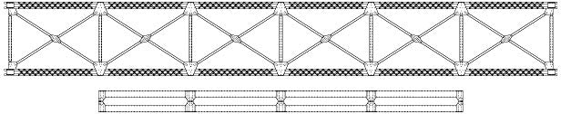 Central Valley N Scale 150-Foot Truss Bridge Bottom-Frame Parts 1816 – parts or assembled example