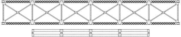 Central Valley N Scale 150-Foot Truss Bridge Bottom-Frame Parts 1816 – parts or assembled example