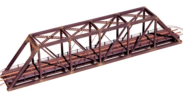 Central Valley N Scale 150-Foot Truss Bridge Kit with Walkways — completed example 1