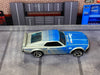 Loose Hot Wheels - 1969 Ford Mustang Boss 302 - Blue and Silver Falken Tires