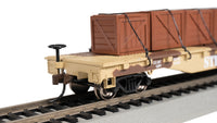 Bachmann HO 52' Flatcar - Desert Camouflage with Crates — manufacturer product view 5