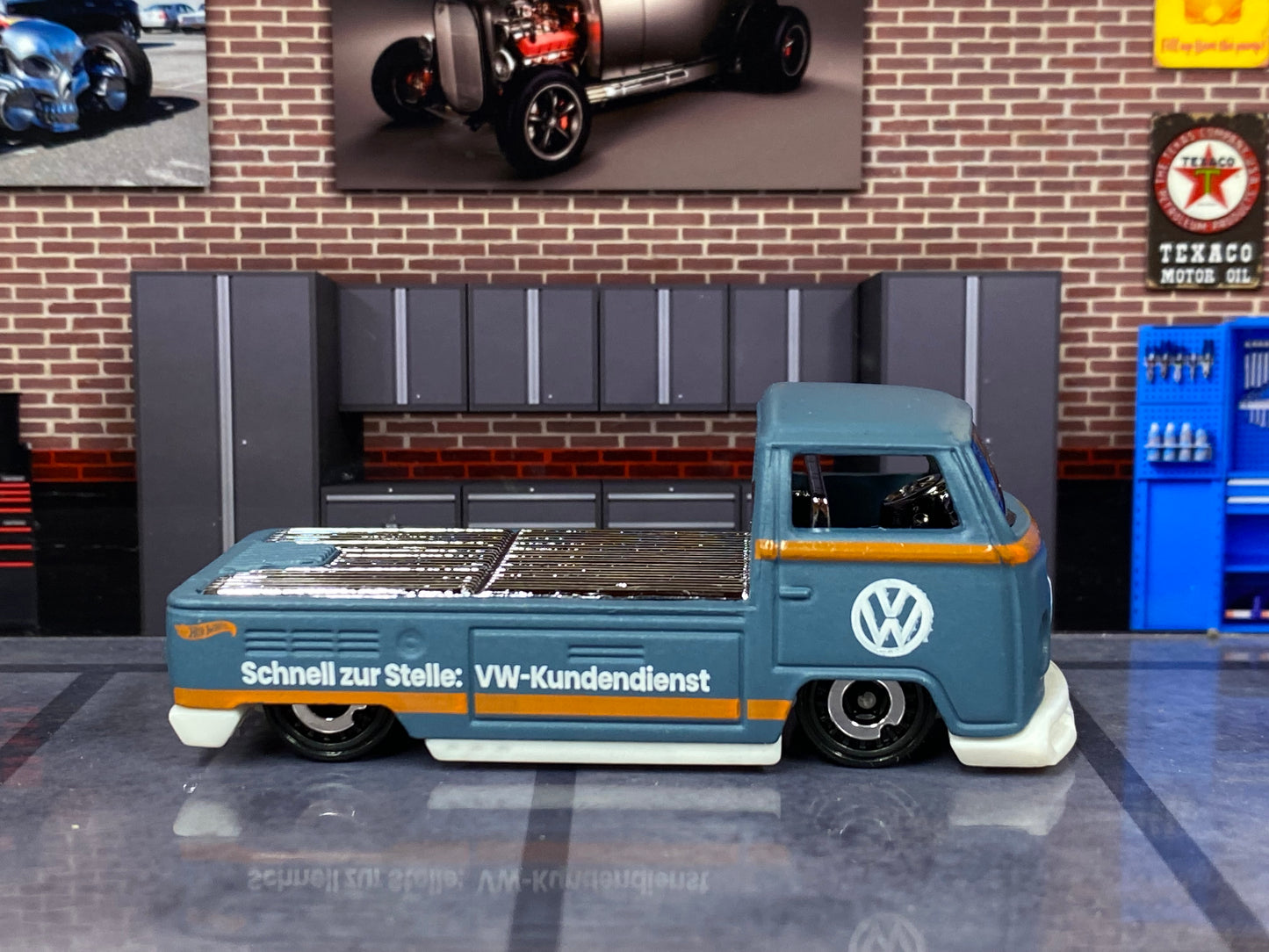 Loose Hot Wheels - VW Volkswagen T2 Pick Up - Gray, Orange and White