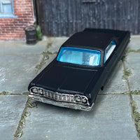Custom Hot Wheels - 1964 Chevy Impala - Custom Satin Black - Gold Steel Wheels - Rubber Tires