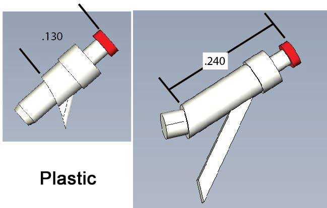 Cal Scale HO Plastic Fuel Fillers - 2 Short and 2 Tall - product view 1