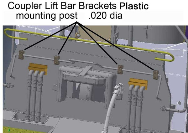 Cal Scale HO locomotive coupler lift-bar mount blocks 8-pack item 729 product image