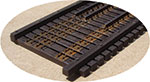 Central Valley HO Dual-Gauge Bridge Ties with 25-Foot Stringers 1909-8 – parts or assembled example