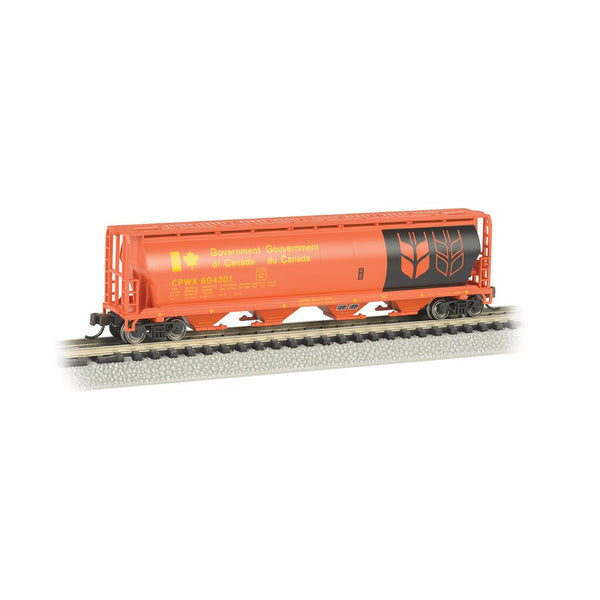 Bachmann N Scale 4-Bay Cyl.Hopper Gov't of Canada/red - BAC19154 — exact product reference