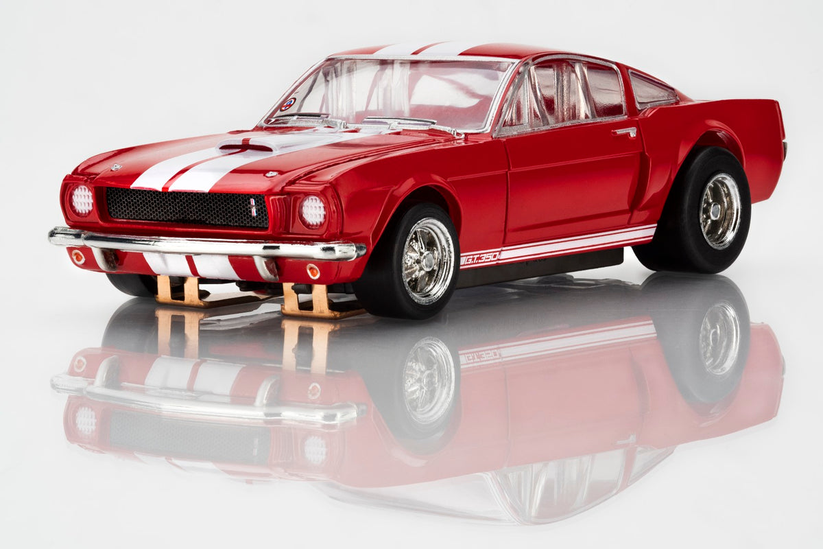 AFX 1966 Shelby GT350 Candy Apple Red/White HO Slot Car — official AFX product view 5