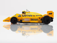 AFX Lotus 99T 1987 Yellow/Blue Ayrton Senna HO Slot Car — official product view 2