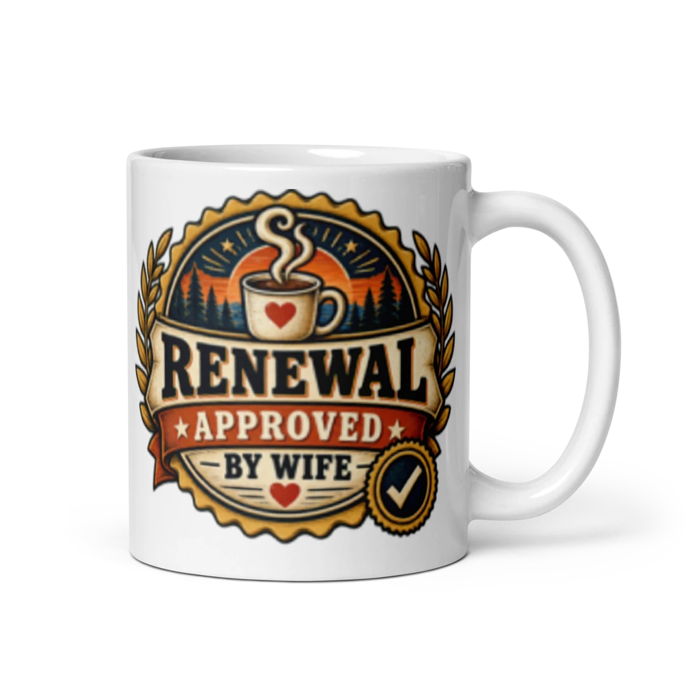 Husband of the Year – Renewal Approved by Wife Mug product mockup