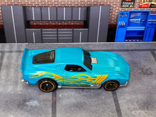 Loose Hot Wheels - BLVD Bruiser - Light Blue with Flames