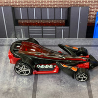 Loose Hot Wheels - Preying Menace - Black and Red with Flames