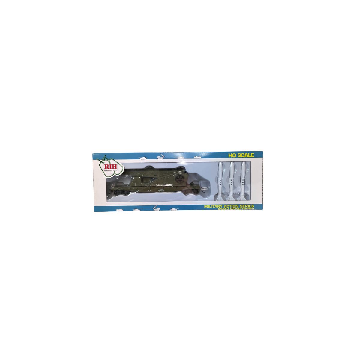 Rock Island Hobby RIH032180 HO Scale US Army Missile Launch Car with Missiles — exact Rock Island Hobby product image