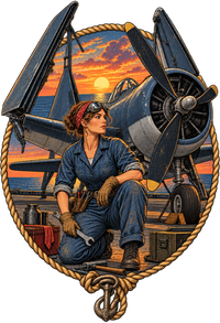 Vintage Aviation Pin-Up T-Shirt – Edition 01 artwork close-up