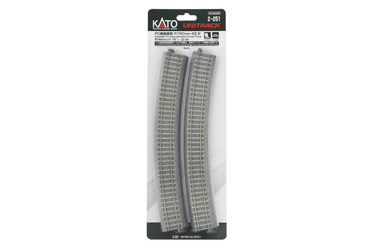 790mm (31 1/8″) Radius 22.5* CT Superelevated Curve Track [4 pcs] (2-251) exact product view 1