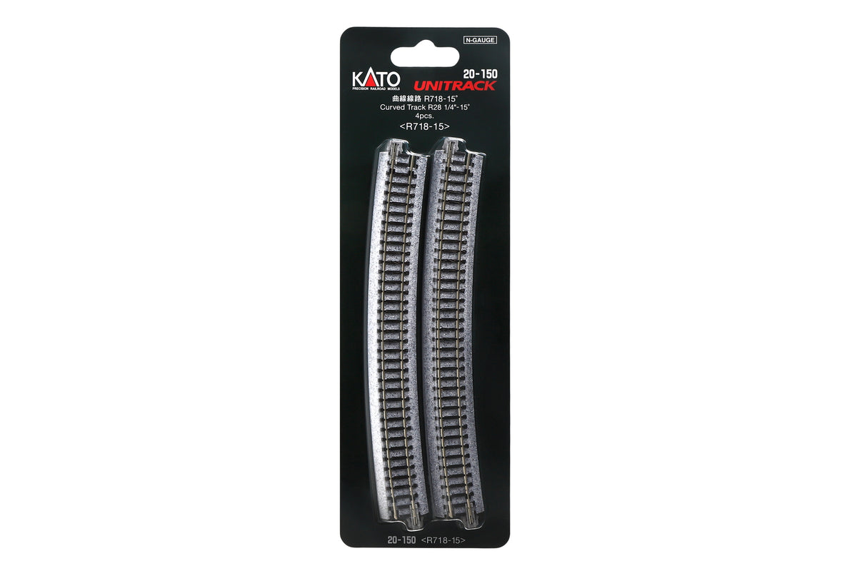 N R718-15 Curved Track (4 ea)  (28 1/4-15d) (20-150) exact product view 1