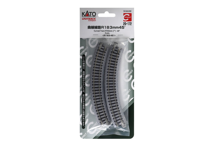 N 183mm (7″) Radius 45º Curve Track [4pcs] (20-172) exact product view 1