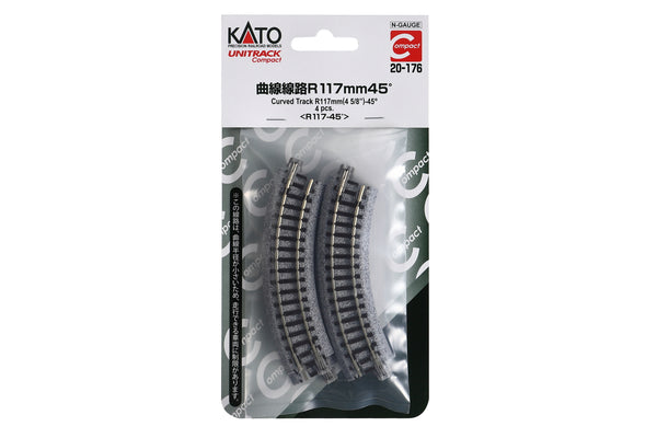 N 117mm (4 5/8″) Radius 45º Curve Track [4pcs] (20-176) exact product view 1