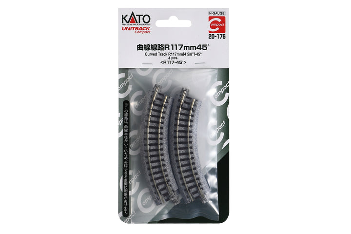 N 117mm (4 5/8″) Radius 45º Curve Track [4pcs] (20-176) exact product view 1