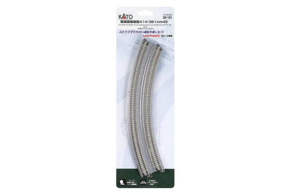 N Double Track Superelevated Curved R414/381-45 (2 ea) (20-181) exact product view 1