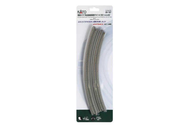 N Double Concrete Slab Curve Track R414/381-45 Degree (20-187) exact product view 1