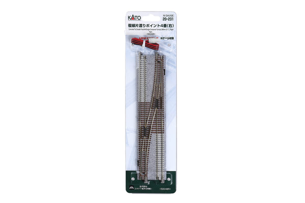 Double Track Single Crossover #4 Turnout, Right (20-231) exact product view 1