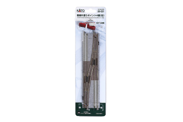 Double Track Single Crossover #4 Turnout, Right (20-231) exact product view 1