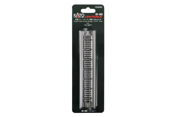 N Plate Girder Bridge, Gray, 186mm (1ea) (prev #23-072) (20-452) exact product view 1