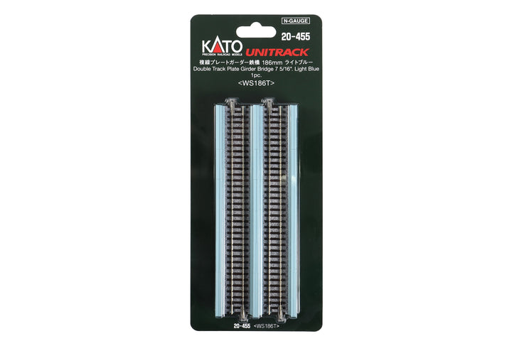 N Double Track Plate Girder Bridge, Lt Blue, 186mm (1ea) (20-455) exact product view 1