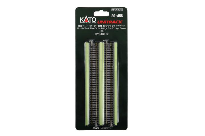 N Double Track Plate Girder Bridge, Lt Green, 186mm (1ea) (20-456) exact product view 1