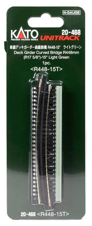 N Single Curve Girder Bridge, Light Green – 448mm (17.6″) Radius 15º (20-468) exact product view 3