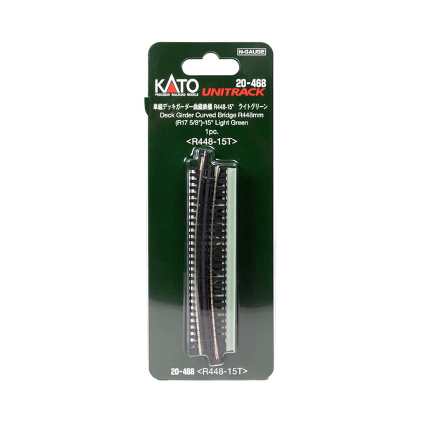 N Single Curve Girder Bridge, Light Green – 448mm (17.6″) Radius 15º (20-468) exact product view 1