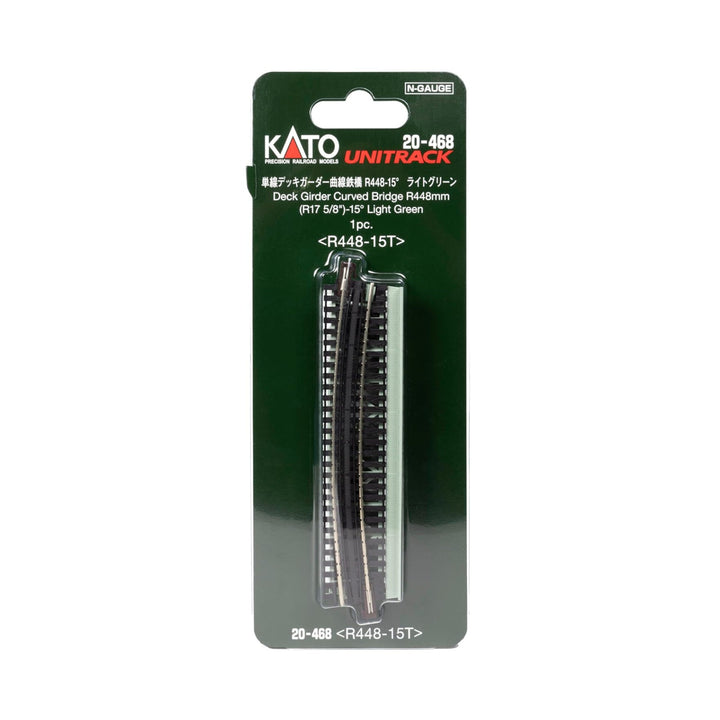 N Single Curve Girder Bridge, Light Green – 448mm (17.6″) Radius 15º (20-468) exact product view 1
