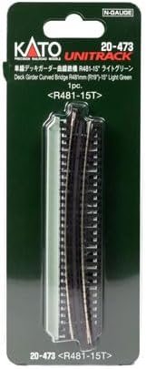 N Curved Deck Girder Bridge, Light Green – 481mm (19″) Radius 15º (20-473) exact product view 3