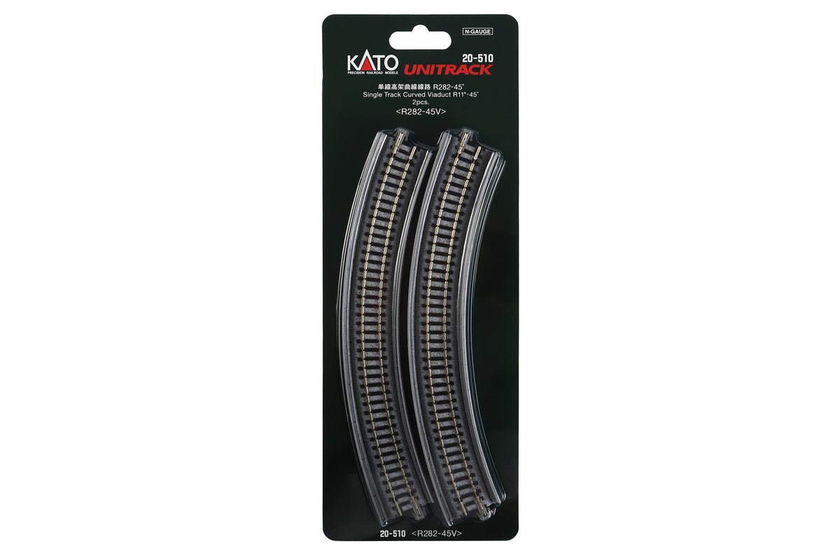 N Single Viaduct Curv R282- 45d, (2 ea)  (prev #23-036) (20-510) exact product view 1