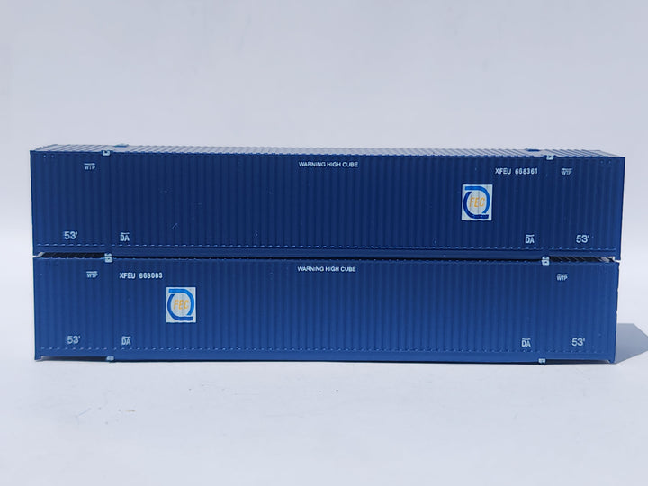 Florida East Coast "Going Places"  FEC 53' HIGH CUBE 8-55-8, Set #2 corrugated containers. JTC # (537073) exact product view 1