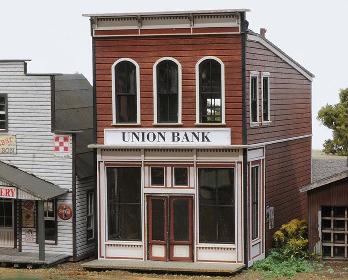 Banta Modelworks HO Union Bank Kit — completed model view 1