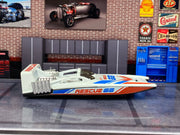 Loose Hot Wheels - H2GO Speed Boat - White, Red and Blue Recue