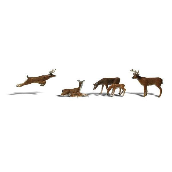 Woodland Scenics A2185 N Scale Deer actual painted miniature figures