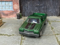 Custom Matchbox 1970 Chevy El Camino with rubber tires, rear three-quarter view