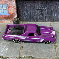 Loose Hot Wheels - 1971 Chevy El Camino - Purple and White