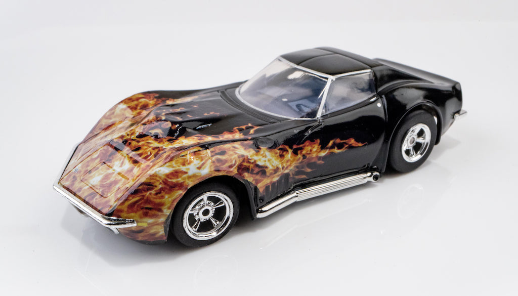 AFX 1968 Corvette 427 Black Flame HO Slot Car — official product view 1